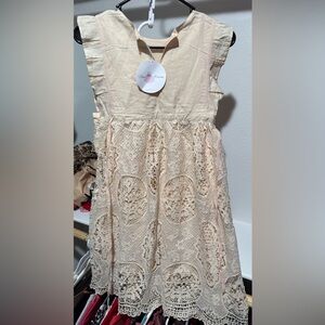 Elegant Cream Lace Girl’s Dress